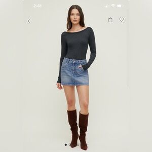 Dynamite Light Blue Denim Mini Skirt